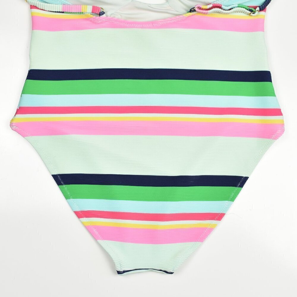 Trina Turk Ribbed Rainbow Deco Stripe One Piece Swimsuit - 14 - Picture 2 of 8